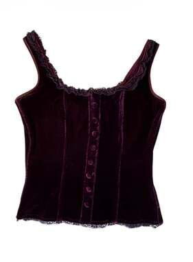 Reformation Minna Velvet Corset Top in Chianti